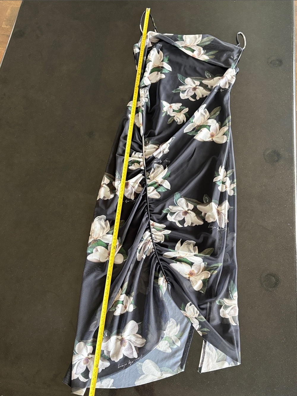 AllSaints Ulla Alessandra Ruched Floral Mesh Midi Dress - US 6 - Picture 16 of 16
